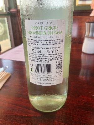 Ca Del Lago Ca Del Lago back label