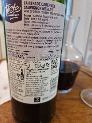 Bosman Family Vineyards Cabernet Sauvignon Merlot back label