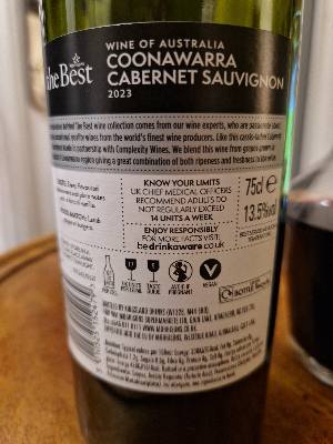 Kingsland Drinks Cabernet Sauvignon back label