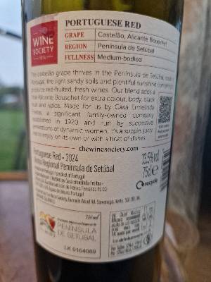 Casa Ermelinda The Society's Portuguese Red back label