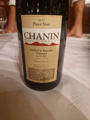 Chanin Wine Company Pinot Noir back label
