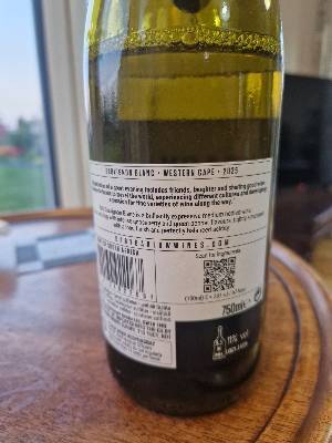 Gary Barlow Sauvignon Blanc back label