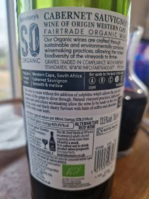 Sainsbury's Cabernet Sauvignon back label