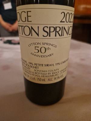 Ridge Vineyards Lytton Springs 50th Anniversary