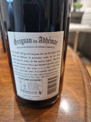 IGVCAR Cuvée Traditionnelle back label