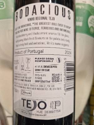  Bodacious back label