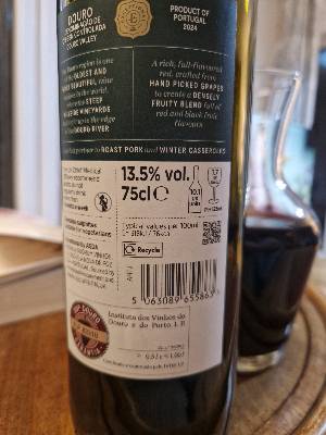 Exceptionale Douro back label