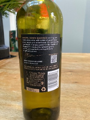 Chapel Down Bacchus back label