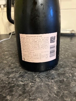 Bollinger Rosé back label