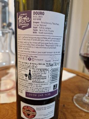 Symington Family Estates Douro Red back label