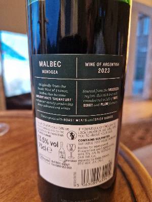 ASDA Malbec back label
