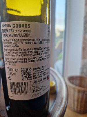 Bando de Corvos Conto de São Vicente back label