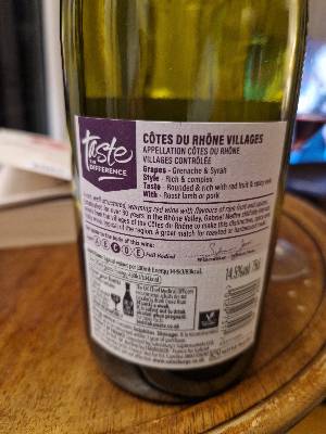  Côtes du Rhône Villages back label